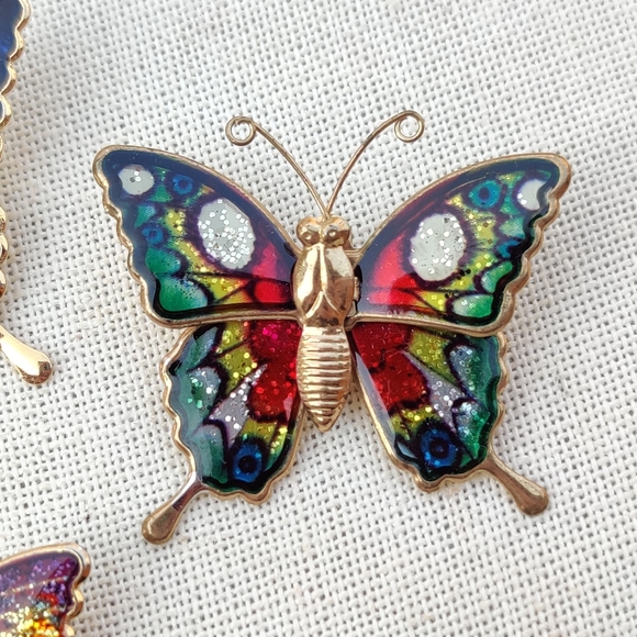 🦋Vintage art deco glitter butterfly brooch lot - Picture 4 of 8